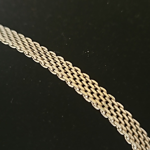 Rhinestone HEART Silvertone Mesh 13"Long w/ 3"Ext. Necklace - Picture 3 of 7